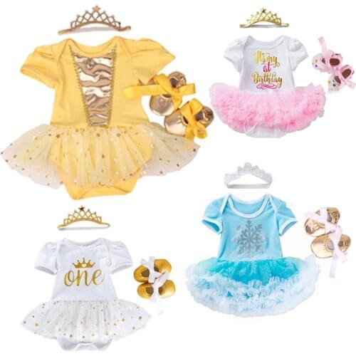 Birthday Baby Costumes elsa Romper Dress Easter Party Cosplay Outfit Bebe Jumpsuit Newborn Baby Girl Clothes Infant Clothing