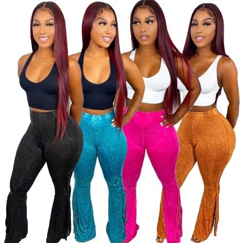 Casual Women Elastic Wide Leg Flare Pants Leggings High Waist Trousers Draped Jogger Pants Sweatpants Plus Size S-2XL