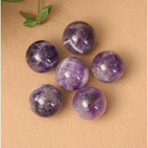 1PC Natural Amethyst Sphere Reiki Quartz Energy Polishing Sphere Healing Stone Ore Home Decoration Mineral Collection Souvenir