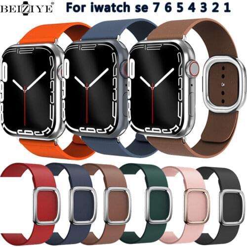 New Modern Style Leather Loop strap For Apple Watch 38/40/42/44mm bands Bracelet for iWatch Series 5 4 3 2 watchband accessories