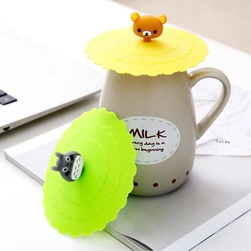 Silicone Dustproof Cup Dustproof Reuseable Silicone Cup Cover Cute Cartoon Fruit Cup Lid Thermal Insulation Cup Cover Seal Cover