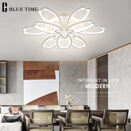 White Frame LED Chandeliers Indoor Decor Chandelier Lamp for Living Room Bedroom Dining Room Kitchen Lights Home Lighting Lights