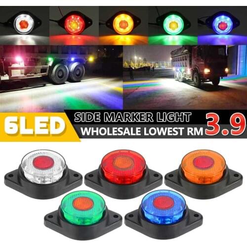 24V LED Round Car Truck Side Marker Lights Clearance Lamp Signal Tail Light Indicator Light for Trailer Bus Caravan Lorry Van