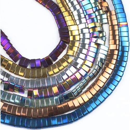 YHBZRET 5x2.5mm rectangle Double Hole Gold Black Hematite Natural Stone Spacer Loose Beads For Jewelry Making Beads DIY Bracelet