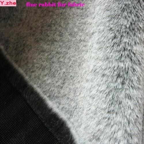 165x50cm1pc Good 1.5cm Fur Rabbit Faux Fur Fabric Grey/White Soft Plush Faux Fur Fabric Sewing Material Diy Coat Collar Clothing