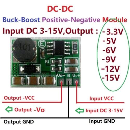 1pcs 500mA 3-15V to -3.3V -5v -6v -9v -12v -15v DC-DC Boost-Buck Inverting switch regulators Positive to Negative Voltage Module
