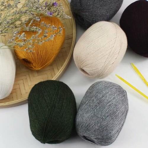 50g+20g hand-woven cashmere line 6+6 medium coarse hand-woven cashmere sweater knitted wool scarf hat coat wool ball