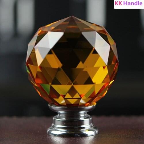 10pcs 30 mm gold crystal doorknob Crystal Glass Pull Drawer Cabinet Furniture Handle Knob Screw gold crystal doorknob