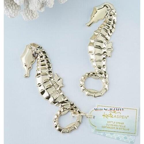 New Creative Golden Seahorse Opener Beer Opener Parties Wedding Gift 100pcs