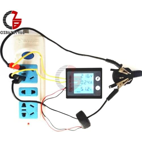 100A AC 110V 220V LCD Digital Voltmeter Ammeter Current Power Voltage Meter Amp Volt Watt Wattage Tester Detector 80-260V