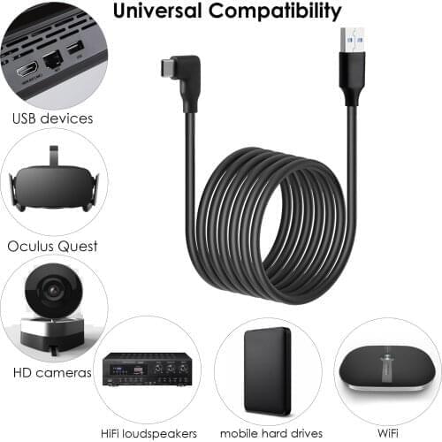 3M/5M USB C Link Cable For Oculus Quest 2 Cable Type C 5Gbps Data Transfer USB 3.0 Quick Charge For Oculus Link VR Accessories