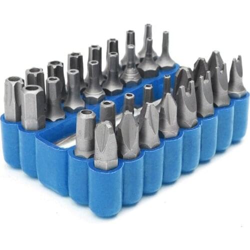 33Pcs Security Bit Set W/ Holder Box Fr Drill Star Hex Spanner Torx Screwdriver