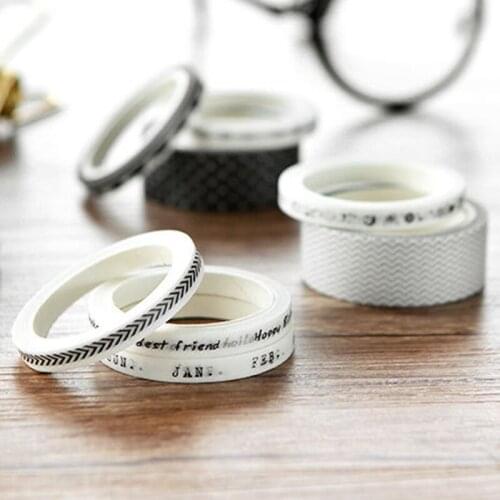 White Back Roll Stationery Washi Masking Tape Scrapbooking Paper Stickers DIY Craft Seal Adhesive Decoration Supplies Label