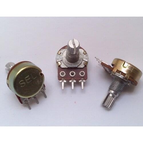 Free Ship 10pcs/lot RK16 16 Type A100K Single Union Potentiometer Aluminum Shaft Potentiometer