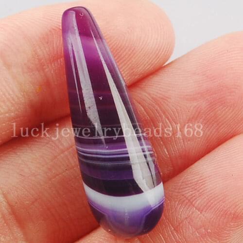 Free Shipping Fashion Jewelry 10x29mm Purple Onyx Carnelian Teardrop Pendant Bead 1Pcs C3014
