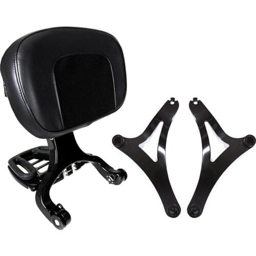 Gloss Black Fixed Mount&Multi Purpose Adjustable Driver Passenger Backrest Fit For Indian 2014-2019 Dark Horse Chief