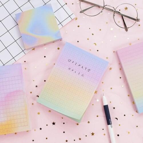 Rainbow Laser color note book 100 sheets Grid Line memo Diary planner notebook Stationery Office School supplies A6337