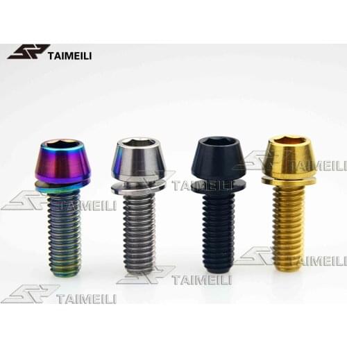 Titanium alloy bolt conical and gasket M6*18mmM6*20mm bicycle brake bolts 4/pcs