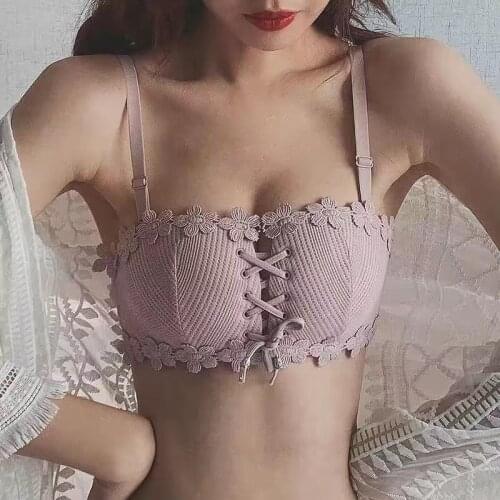 Wireless Soft Push Up Bra Sexy Seamless Women Underwear Embroidery Removable Bralette Lingerie Ladies Brassiere Soutien Gorge