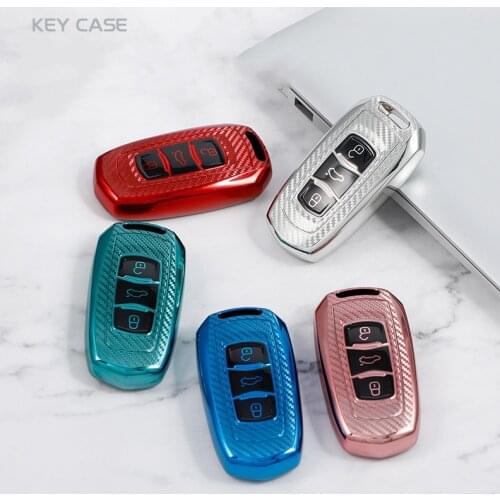 Carbon Fiber TPU Car Key Case Cover Shell For Geely Atlas Boyue NL3 EX7 Emgrand X7 EmgrarandX7 SUV GT GC9 borui Auto Accessories