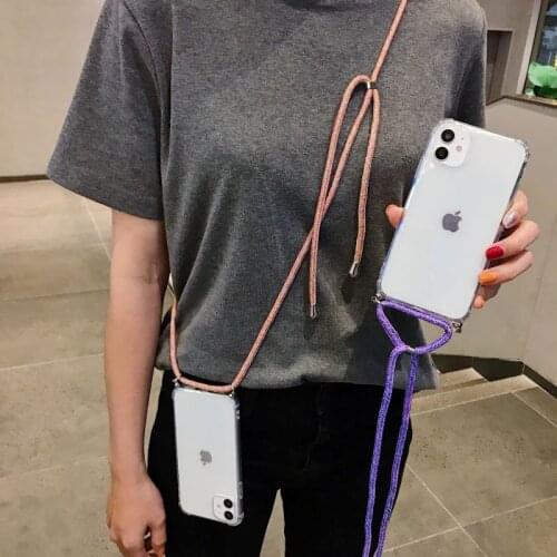 Phone Case Lanyard Necklace For Xiaomi Redmi Note 9S 9 8T 9A 9C 8A 7A 6A 5A 4A 4X Soft Transparent Strap, Chain Tape, Back Cover