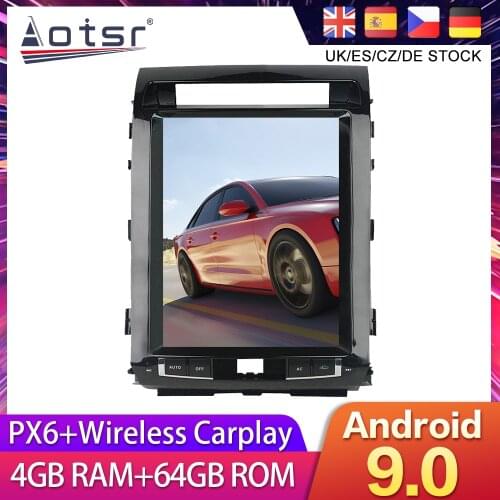 For Toyota Land Cuiser 200 2008-2015 Tesla styel Android 9 Car DVD Screen GPS Navigation Radio Stereo Multimedia Palyer HeadUnit