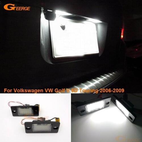 For Volkswagen VW Golf V 5D Touring 2006-2009 Ultra bright Smd Led License plate light lamp No OBC error car Accessories