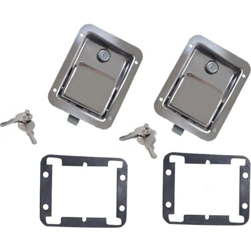 Stainless Steel RV Recreational Vehicle Car Door Handle Latch Trailer Accessories Tool Box Paddle Locks with Keys