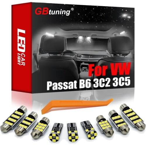 GBtuning Canbus LED Interior Light Kit For Volkswagen VW Passat B6 3C2 3C5 Sedan Variant Estate Wagon 2005-2011 Car Reading Lamp