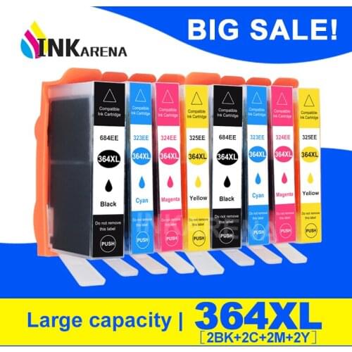 INKARENA 2 Set 364XL Full Ink Cartridge For HP 364 Photosmart 5510 5515 6510 7520 6520 5520 B010a B109a B209a B209c Printer