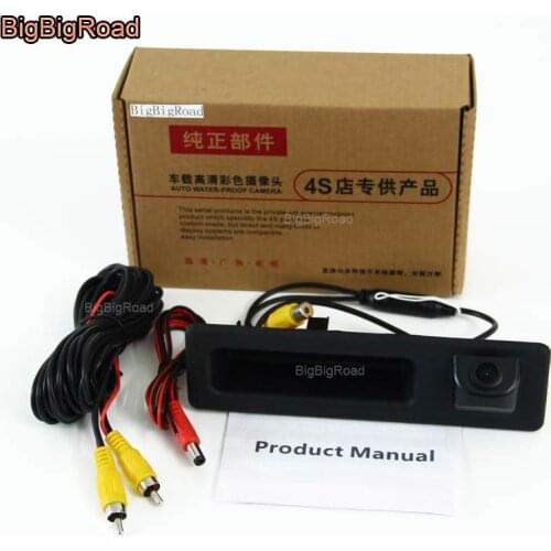 BigBigRoad Car Trunk Handle Rear View Backup Reverse Camera For BMW 3 F30 F31 F34 / 330d Touring 2012~2015 / X3 F25 2010~2015