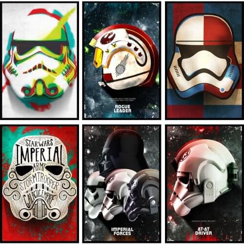 Portrait of Star Wars Canvas Painting Disney Star Wars Retro Movie Posters and Prints Wall Art Pictures for Living Home Decor