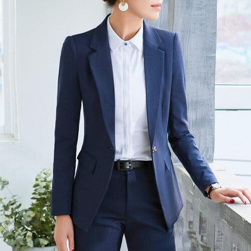 Womens suits 2019 autumn and winter new commuter professional wear temperament slim slimming trousers womens two-piece suit
