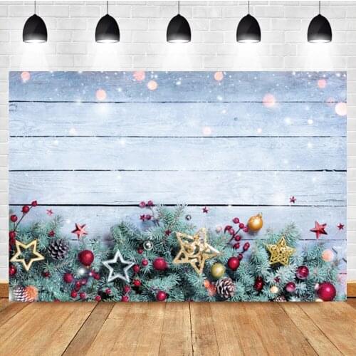 Laeacco Christmas Backdrop Vintage Wood Board Snowflake Branch Birthday Portrait Photography Photo Background For Photo Studio