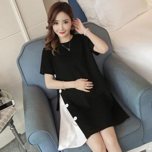 Pregnant women summer dress fashion stitching loose dress Pregnant women temperament dress