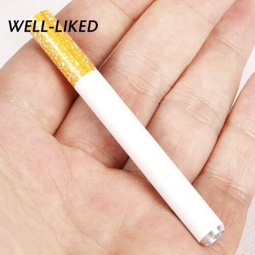 Hot Selling 1pcs New 2020 Cigarette Shape Metal Pipe Smoking Pipe Accessories Tobacco Pipe Filter Portable Pipe Dropshipping