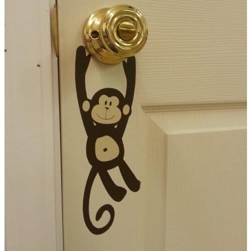 Lovely Cute Monkey Animal Silhouette Door Decal, Window Wallpapers Removable Adhesives Murals Vinyl Wall Stickers Decor S-777