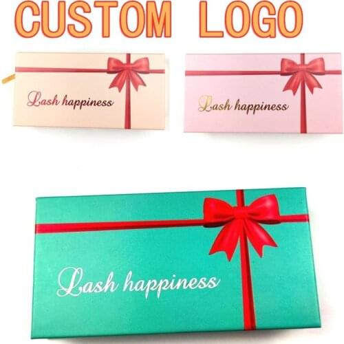 New eyelashes packaging box wholesale bowknot large capacity empty box 25mm mink eyelashes box false eyelashes paper box