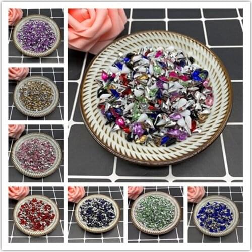 New 100pcs 8x5mm Fashion Multi Color Acrylic Nonporous Water Drop Shape Loose Beads DIY Bracelet Necklace Accessories