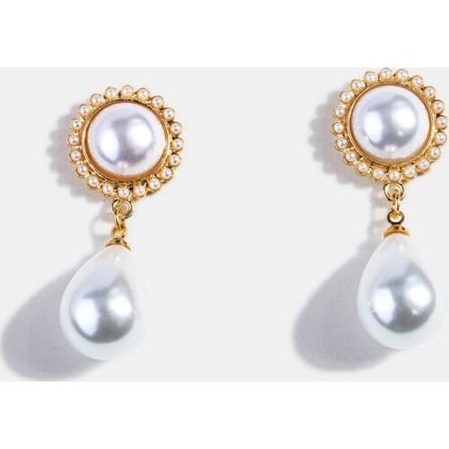 2020 New Dongdaemun South Korea Fashion Sweet Fresh Earrings Women Temperament Fine Pearl Joker Drop Earrings Elegant Jewelry