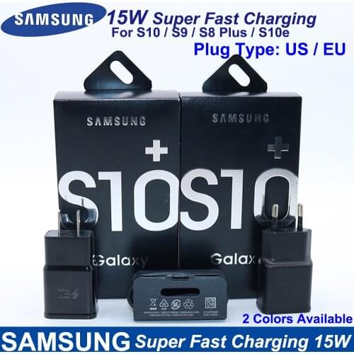 Samsung Original Fast Charging Charger USB Wall EU/US Adapter Type C Data Cable For Galaxy S10 S9 S8 Plus S10e S11 Note 9 8 A50