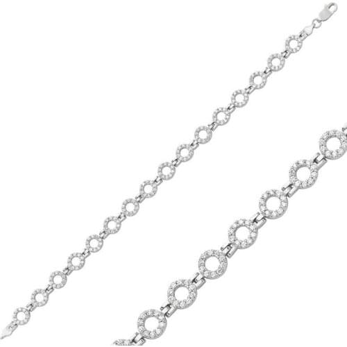 Original 925 Sterling Silver with Stone , Round Wristband for Women , Stylish, Aesthetic and Flashy, bracelet Types for Women