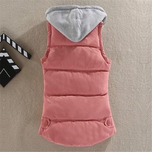 Gowyimmes autumn women down cotton coat hooded cotton vest lady short paragraph female Vest jacket winter clothes outwear 107
