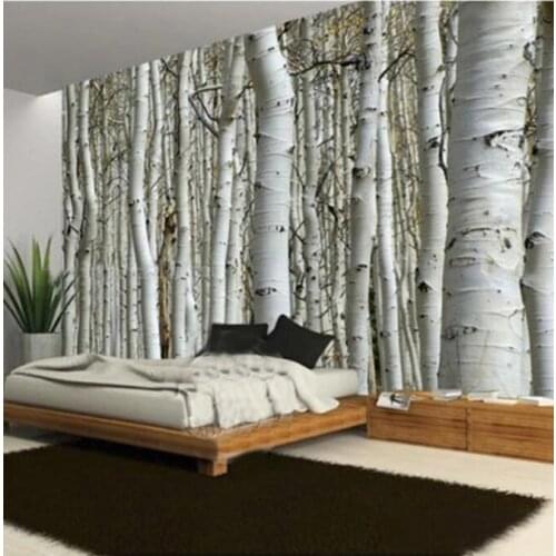 Custom Modern Natural Landscape Birch Forest Photo Wallpaper Restaurant for Bedroom Sofa Backdrop Mural Wall Paper For Walls 3D