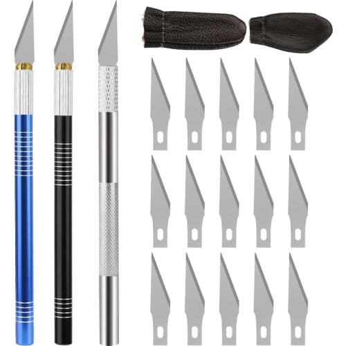 MIUSIE Professional Carving Knife Leather Engraving Knife And Leather Finger Protector Leather Cutting Tool