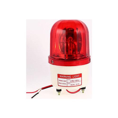 Industrial DC12V DC24V AC110V AC220V Flash Siren Emergency Rotary Warning Light Red