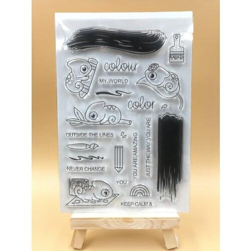 ''colour MY WORLD''Transparent Clear Silicone Stamp/seal for DIY Scrapbooking/ Album Decorative Clear Stamp Sheets