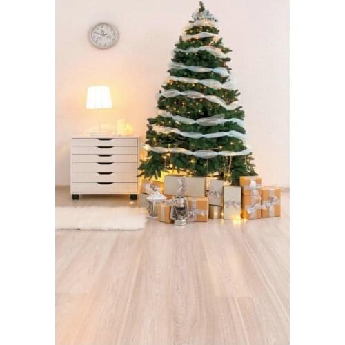 Christmas Decor Backdrop Christmas Tree Gift Box Small Cabinet New Year Xmas Party Decoration Newborn Portrait Photo Booth Props