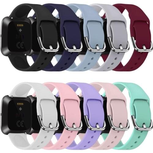 Silicone Watchband For Fitbit Versa 2 Quick Release Soft Rubber Diving Sport Replacement Bracelet Strap Band For Smart Watch
