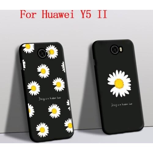 For Huawei Y5 II case Silicone Protector Rose Daisy Flower phone cover For Huawei y5 ii y5 2 back Cover Black funda CUN-TL00 k21